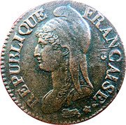 France 5 Centimes Liberty LAN 5 (1796-97) R KM# 640.9 REPUBLIQUE FRANÇAISE DUPRÉ coin obverse