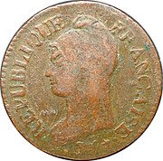 France 5 Centimes Liberty LAN 5 (1797-97) R Requires Confirmation KM# 642.7 RÉPUBLIQUE FRANÇAISE DUPRÉ coin obverse France 5 Centimes Liberty LAN 5 (1797-97) R Requires Confirmation KM# 642.7 RÉPUBLIQUE FRANÇAISE DUPRÉ coin obverse