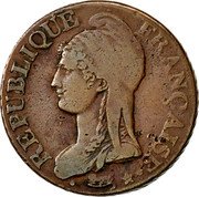 France 5 Centimes Napoleon I LAN 9 (1800-01) D KM# 640.5 REPUBLIQUE FRANÇAISE DUPRÉ coin obverse