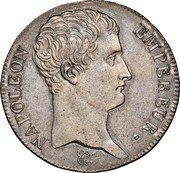 France 5 Francs Napoleon I 1806 I KM# 673.6 NAPOLEON EMPEREUR BRENET coin obverse France 5 Francs Napoleon I 1806 I KM# 673.6 NAPOLEON EMPEREUR BRENET coin obverse