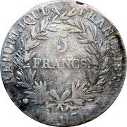 France 5 Francs Napoleon I 1807 L KM# 673.8 REPUBLIQUE FRANÇAISE 5 FRANCS 1806 L coin reverse France 5 Francs Napoleon I 1807 L KM# 673.8 REPUBLIQUE FRANÇAISE 5 FRANCS 1806 L coin reverse