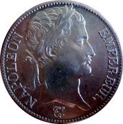 France 5 Francs Napoleon I 1808 KM# 686.1 NAPOLEON EMPEREUR. coin obverse