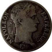 France 5 Francs Napoleon I 1808 L KM# 686.8 NAPOLEON EMPEREUR BRENET coin obverse France 5 Francs Napoleon I 1808 L KM# 686.8 NAPOLEON EMPEREUR BRENET coin obverse