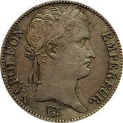 France 5 Francs Napoleon I 1811 MA KM# 694.11 NAPOLEON EMPEREUR BRENET coin obverse