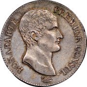 France 5 Francs Napoleon I AN12 A KM# 659.1 BONAPARTE PREMIER CONSUL. TIOLIER coin obverse France 5 Francs Napoleon I AN12 A KM# 659.1 BONAPARTE PREMIER CONSUL. TIOLIER coin obverse