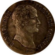 France 5 Francs Napoleon I AN12 I KM# 659.7 BONAPARTE PREMIER CONSUL. TIOLIER coin obverse France 5 Francs Napoleon I AN12 I KM# 659.7 BONAPARTE PREMIER CONSUL. TIOLIER coin obverse