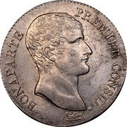 France 5 Francs Napoleon I AN12 M KM# 659.10 BONAPARTE PREMIER CONSUL. TIOLIER coin obverse France 5 Francs Napoleon I AN12 M KM# 659.10 BONAPARTE PREMIER CONSUL. TIOLIER coin obverse