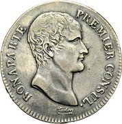 France 5 Francs Napoleon I AN12 Q KM# 659.12 BONAPARTE PREMIER CONSUL. TIOLIER coin obverse France 5 Francs Napoleon I AN12 Q KM# 659.12 BONAPARTE PREMIER CONSUL. TIOLIER coin obverse