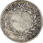 France 5 Francs Napoleon I AN13 K KM# 662.8 RÉPUBLIQUE FRANÇAISE 5 FRANCS AN 13 K coin reverse France 5 Francs Napoleon I AN13 K KM# 662.8 RÉPUBLIQUE FRANÇAISE 5 FRANCS AN 13 K coin reverse