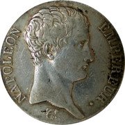 France 5 Francs Napoleon I AN13 L KM# 662.9 NAPOLEON EMPEREUR BRENET coin obverse France 5 Francs Napoleon I AN13 L KM# 662.9 NAPOLEON EMPEREUR BRENET coin obverse