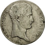 France 5 Francs Napoleon I AN13 Q KM# 662.12 NAPOLEON EMPEREUR. coin obverse France 5 Francs Napoleon I AN13 Q KM# 662.12 NAPOLEON EMPEREUR. coin obverse