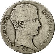 France 5 Francs Napoleon I AN14 U KM# 662.14 NAPOLEON EMPEREUR. coin obverse France 5 Francs Napoleon I AN14 U KM# 662.14 NAPOLEON EMPEREUR. coin obverse