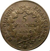 France 5 Francs Hercules Group LAN 6 (1797-98) W KM# 639.10 RÉPUBLIQUE FRANÇAISE 5 FRANCS L'AN 6 W coin obverse France 5 Francs Hercules Group LAN 6 (1797-98) W KM# 639.10 RÉPUBLIQUE FRANÇAISE 5 FRANCS L'AN 6 W coin obverse