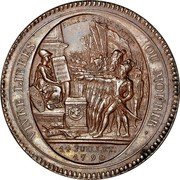 France 5 Sols Token Issue 1792 KM# Tn28 VIVRE LIBRES OU MOURIR PACTE FEDERATIF CONSTI TUTION DES FRANCAIS DUPRÉ. F. 14 JUILLET 1790 coin obverse France 5 Sols Token Issue 1792 KM# Tn28 VIVRE LIBRES OU MOURIR PACTE FEDERATIF CONSTI TUTION DES FRANCAIS DUPRÉ. F. 14 JUILLET 1790 coin obverse
