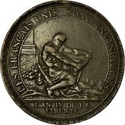 France 5 Sols Monneron. Hercules 1792 KM# Tn35 L'AN IV. DE LA LIBERTÉ LES FRANÇAIS UNIS SONT INVINCIBLES coin obverse France 5 Sols Monneron. Hercules 1792 KM# Tn35 L'AN IV. DE LA LIBERTÉ LES FRANÇAIS UNIS SONT INVINCIBLES coin obverse