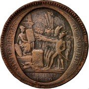 France 5 Sols Token Issue 1792 KM# Tn34 VIVRE LIBRES OU MOURIR PACTE FEDERATIF CONSTI TUTION DES FRANCAIS DUPRÉ. F. 14 JUILLET 1790 coin obverse France 5 Sols Token Issue 1792 KM# Tn34 VIVRE LIBRES OU MOURIR PACTE FEDERATIF CONSTI TUTION DES FRANCAIS DUPRÉ. F. 14 JUILLET 1790 coin obverse