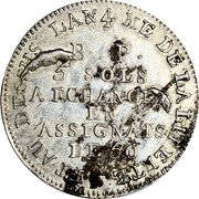 France 5 Sols Lefevre Lesage 1792 KM# Tn17 B. P 5 SOLS AE CHANGER EN ASSIGNATS DE 50 ET AU DESSUS L'AN 4 M DE LA LIBERTÉ coin reverse France 5 Sols Lefevre Lesage 1792 KM# Tn17 B. P 5 SOLS AE CHANGER EN ASSIGNATS DE 50 ET AU DESSUS L'AN 4 M DE LA LIBERTÉ coin reverse