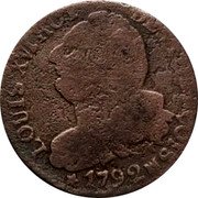 France 6 Deniers Louis XVI 1792 MA KM# 610.4 LOUIS XVI ROI DES FRANÇOIS 1792 MA coin obverse