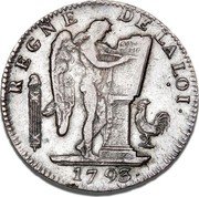 France Six Livres Louis XVI Constitution 1793//LAN II W KM# 624.10 CONSTI TUTION 1793 REGNE DE LA LOI coin reverse France Six Livres Louis XVI Constitution 1793//LAN II W KM# 624.10 CONSTI TUTION 1793 REGNE DE LA LOI coin reverse