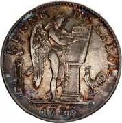 France 6 Livres Louis XVI Constitution LAN II MA KM# 625.3 REGNE DE LA LOI CONSTI TUTION 1793 coin reverse