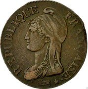France Decime Liberty LAN 4 (1795-96) I KM# 636.3 REPUBLIQUE FRANÇAISE. coin obverse