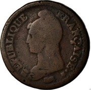 France Decime Napoleon I LAN 5 (1796-97) B KM# 644.3 REPUBLIQUE FRANÇAISE DUPRÉ coin obverse