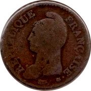 France Decime Liberty LAN 7 (1798-99) A KM# 644.1 REPUBLIQUE FRANÇAISE. coin obverse France Decime Liberty LAN 7 (1798-99) A KM# 644.1 REPUBLIQUE FRANÇAISE. coin obverse