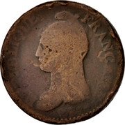France Decime Napoleon I LAN 8 (1799-1800) I KM# 644.7 REPUBLIQUE FRANÇAISE DUPRÉ coin obverse