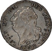 France ECU Louis XVI 1792 B KM# 615.3 LOUIS XVI ROI DES FRANÇOIS 1792 coin obverse France ECU Louis XVI 1792 B KM# 615.3 LOUIS XVI ROI DES FRANÇOIS 1792 coin obverse
