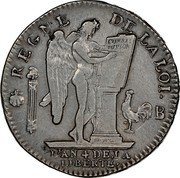 France ECU Louis XVI 1792 B KM# 615.3 REGNE DE LA LOI. B CONSTI- TUTION DUPRÉ L'AN 4 DE LA LIBERTÉ. coin reverse France ECU Louis XVI 1792 B KM# 615.3 REGNE DE LA LOI. B CONSTI- TUTION DUPRÉ L'AN 4 DE LA LIBERTÉ. coin reverse