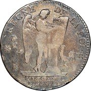 France ECU Louis XVI 1792 BB KM# 616 REGNE DE LA LOI. BB L'AN 4 DE LA LIBERTÉ coin reverse France ECU Louis XVI 1792 BB KM# 616 REGNE DE LA LOI. BB L'AN 4 DE LA LIBERTÉ coin reverse