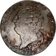 France ECU Louis XVI 1793 L KM# 615.8 LOUIS XVI ROI DES FRANÇOIS 1793 coin obverse France ECU Louis XVI 1793 L KM# 615.8 LOUIS XVI ROI DES FRANÇOIS 1793 coin obverse