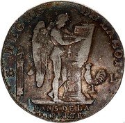 France ECU Louis XVI 1793 L KM# 615.8 DUPRE L'AN 5 DE LA LIBERTÉ L REGNE DE LA LOI coin reverse France ECU Louis XVI 1793 L KM# 615.8 DUPRE L'AN 5 DE LA LIBERTÉ L REGNE DE LA LOI coin reverse