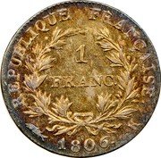 France Franc Napoleon I 1806 K KM# 672.5 REPUBLIQUE FRANÇAISE 1 FRANC 1806 K coin reverse France Franc Napoleon I 1806 K KM# 672.5 REPUBLIQUE FRANÇAISE 1 FRANC 1806 K coin reverse