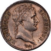 France Franc Napoleon I 1808 BB KM# 682.3 NAPOLEON EMPEREUR. TIOLIER coin obverse