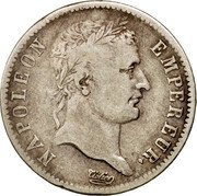 France Franc Napoleon I 1808 H KM# 682.5 NAPOLEON EMPEREUR. TIOLIER coin obverse