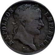 France Franc Napoleon I 1808 I KM# 682.6 NAPOLEON EMPEREUR. TIOLIER coin obverse
