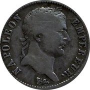 France Franc Napoleon I 1808 K KM# 682.7 NAPOLEON EMPEREUR. TIOLIER coin obverse