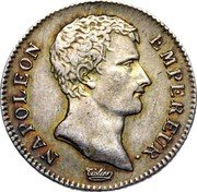 France Franc Napoleon I AN13 A KM# 656.1 NAPOLEON EMPEREUR. TIOLIER coin obverse France Franc Napoleon I AN13 A KM# 656.1 NAPOLEON EMPEREUR. TIOLIER coin obverse