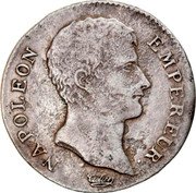 France Franc Napoleon I AN13 MA KM# 656.11 NAPOLEON EMPEREUR. TIOLIER coin obverse France Franc Napoleon I AN13 MA KM# 656.11 NAPOLEON EMPEREUR. TIOLIER coin obverse