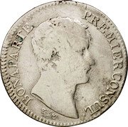 France Franc Napoleon I ANXI Q KM# 649.11 BONAPARTE PREMIER CONSUL. TIOLIER coin obverse France Franc Napoleon I ANXI Q KM# 649.11 BONAPARTE PREMIER CONSUL. TIOLIER coin obverse