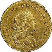France Louis D'or Louis XV 1724 C KM# 470.4 LUD XV D G FR ET NAV REX 1724 coin obverse France Louis D'or Louis XV 1724 C KM# 470.4 LUD XV D G FR ET NAV REX 1724 coin obverse