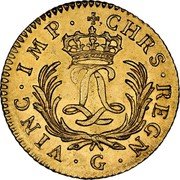 France Louis D'or Louis XV 1724 G KM# 470.7 CHRS REGN VINC IMP G coin reverse