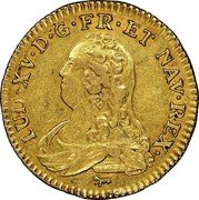 France Louis D'or Louis XV 1726 A KM# 489.1 LUD XV D G FR ET NAV REX coin obverse France Louis D'or Louis XV 1726 A KM# 489.1 LUD XV D G FR ET NAV REX coin obverse