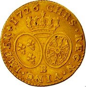 France Louis D'or Louis XV 1726 B KM# 489.3 CHRS REGN VINC IMPER 1726 B coin reverse France Louis D'or Louis XV 1726 B KM# 489.3 CHRS REGN VINC IMPER 1726 B coin reverse