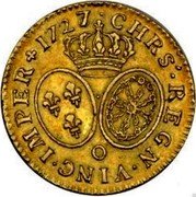 France Louis D'or Louis XV 1727 O KM# 489.15 CHRS REGN VINC IMPER 1727 O coin reverse France Louis D'or Louis XV 1727 O KM# 489.15 CHRS REGN VINC IMPER 1727 O coin reverse