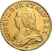 France Louis D'or Louis XV 1736 E KM# 489.7 LUD XV D G FR ET NAV REX coin obverse France Louis D'or Louis XV 1736 E KM# 489.7 LUD XV D G FR ET NAV REX coin obverse