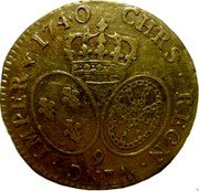 France Louis D'or Louis XV 1740 Numeral 9 KM# 513.26 CHRS REGN VINC IMPER 1740 9 coin reverse France Louis D'or Louis XV 1740 Numeral 9 KM# 513.26 CHRS REGN VINC IMPER 1740 9 coin reverse