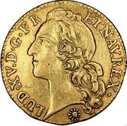 France Louis D'or Louis XV 1743 D KM# 513.6 LUD XV D G FR ET NAV REX coin obverse France Louis D'or Louis XV 1743 D KM# 513.6 LUD XV D G FR ET NAV REX coin obverse