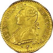 France Louis D'or Louis XVI 1775 Cow (p) KM# 574 LUD. XVI. D. G. FR. ET. NA. RE. BD. coin obverse France Louis D'or Louis XVI 1775 Cow (p) KM# 574 LUD. XVI. D. G. FR. ET. NA. RE. BD. coin obverse